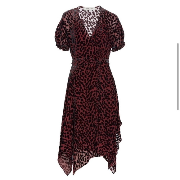 DIANE VON FURSTENBERG KATHERINE WRAP Merlot Animal Leopard print - Picture 3 of 12